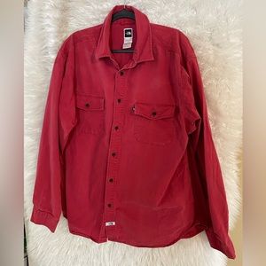 The North Face Men’s Long Sleeve Oxford Button Down Solid Red Shirt. Size XXL.